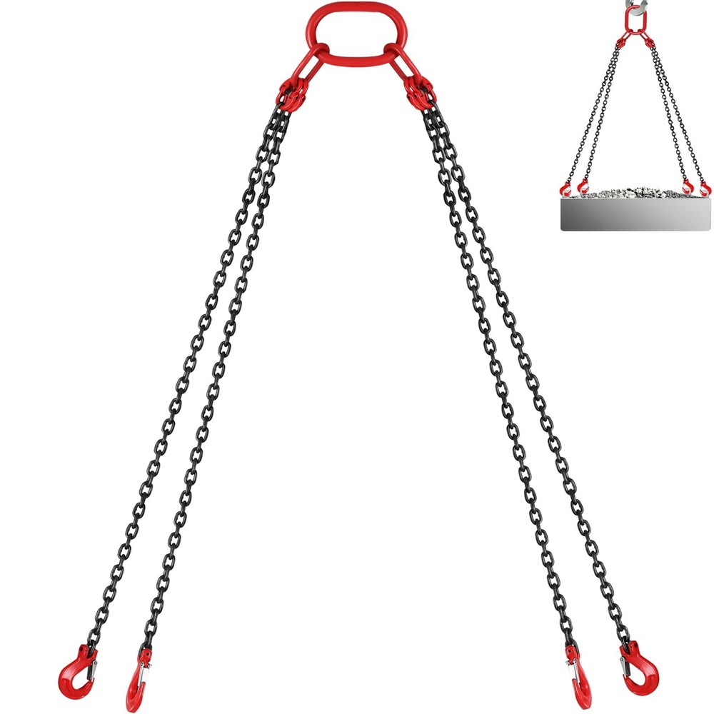 Chain Sling, 5/16 inch x 10 ft Lifting Chains with Hooks, G80 Engine Chain Hoist
