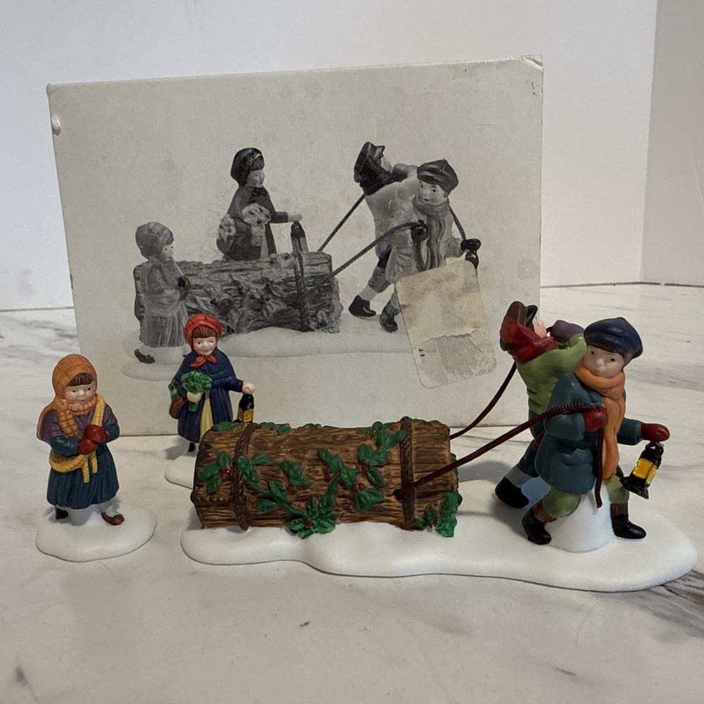 Dept 56 Dickens Village Series Heritage Bringing Home the Yule Log 55581 READ