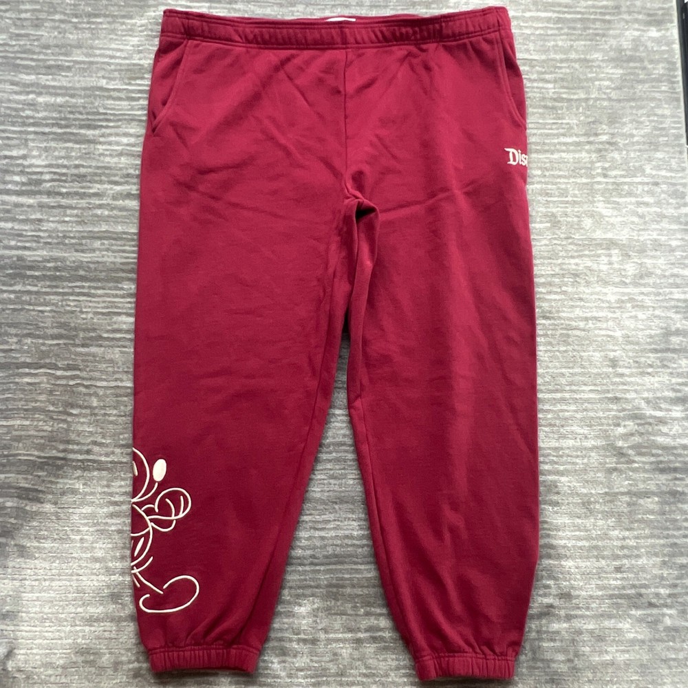 Disney Mickey Mouse Red XXL Mens Sweatpants Gym Workout Joggers