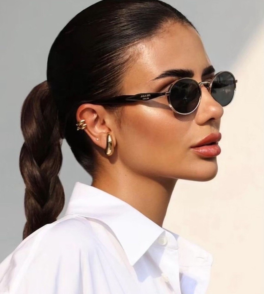 PRADA PR 65ZS ZVN09T Gold Black Grey Lenses Sunglasses