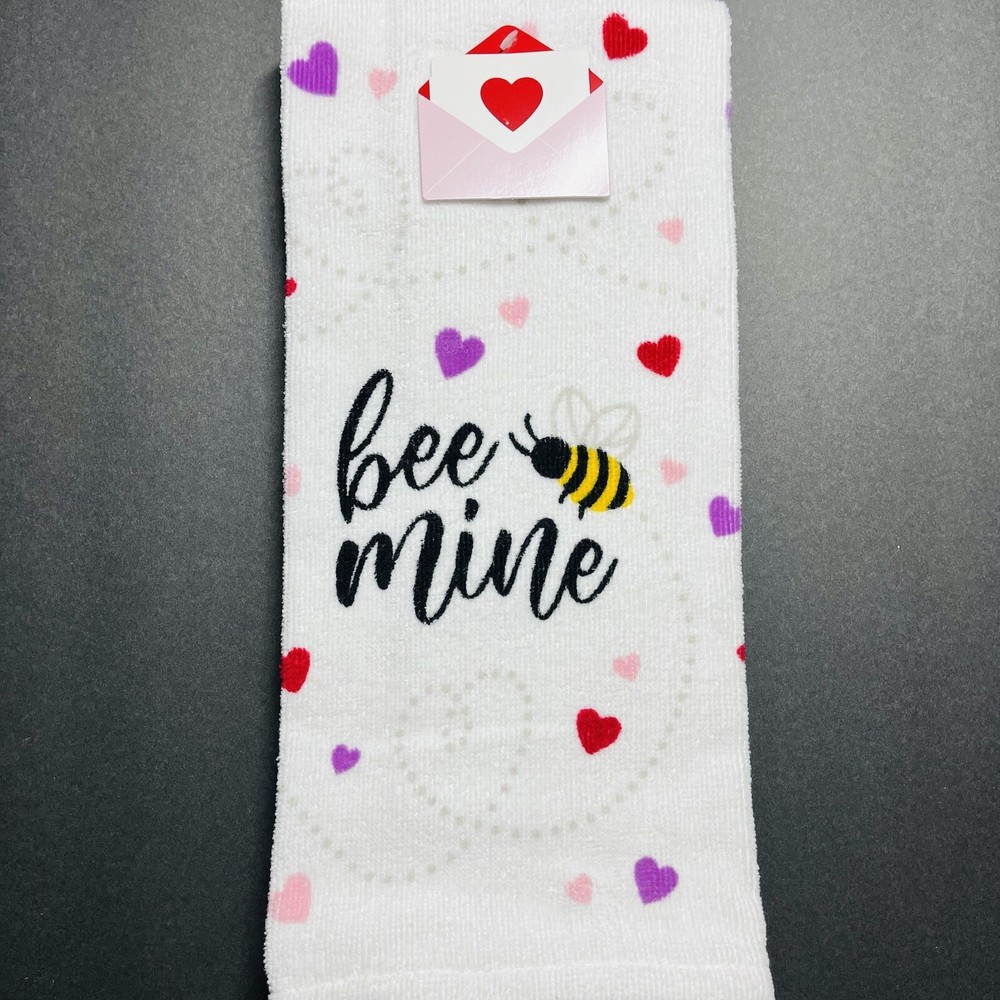 Valentine Kitchen Towels 2 Pack Multicolor Heart Bee Mine Anniversary