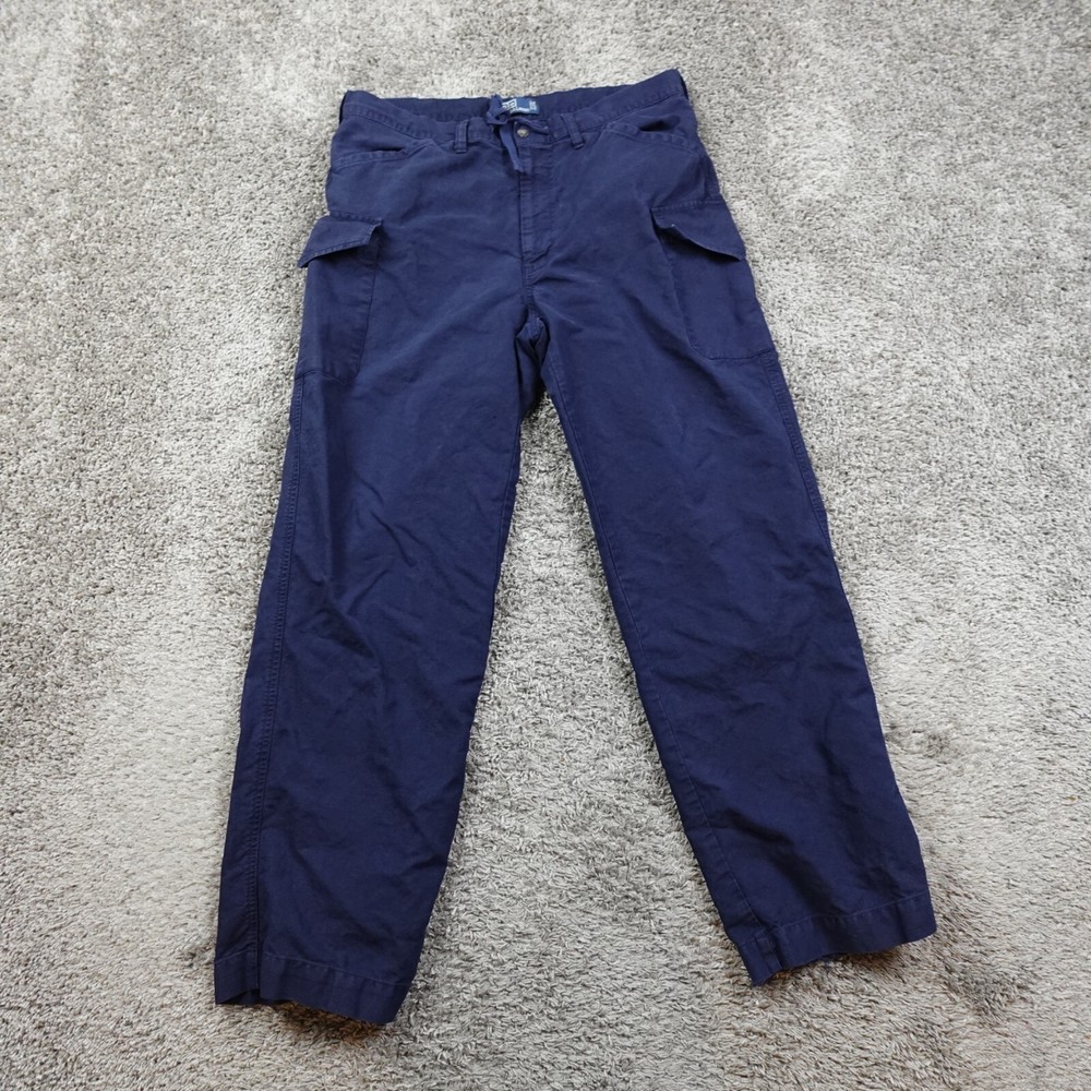 Vintage Polo Ralph Lauren Pants 34x31 Linen Baggy Paratrooper Cargo Military