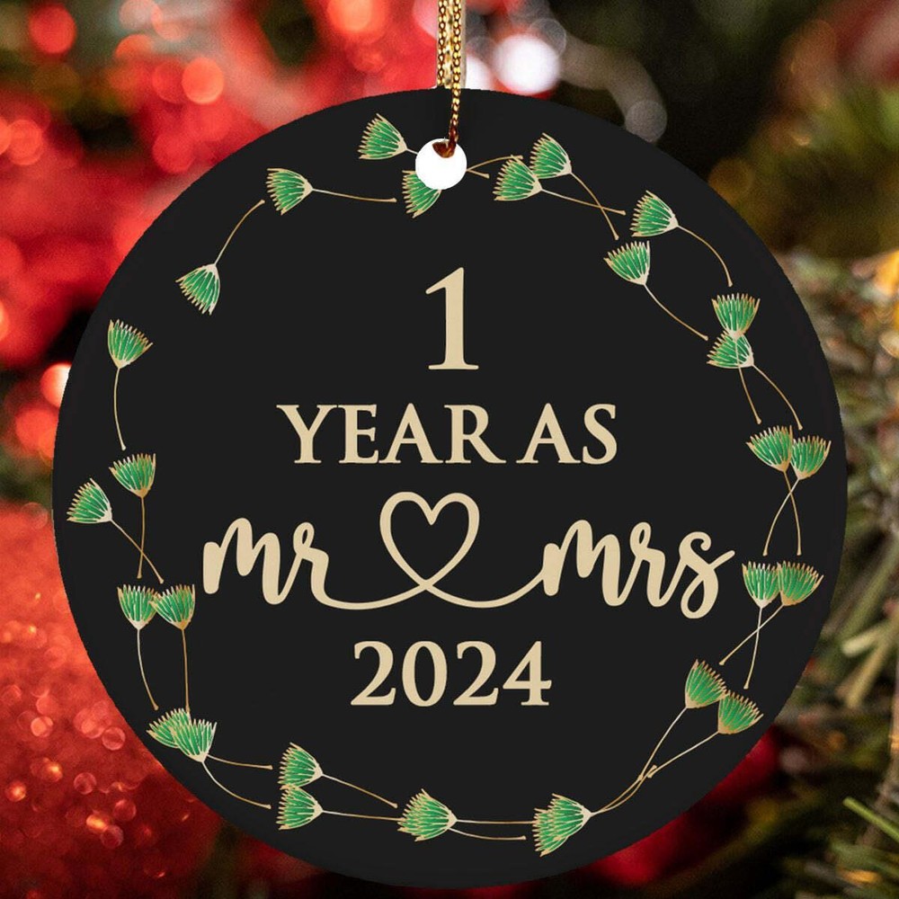 1 Years As Mr   Mrs Ornament 1st Anniversary Christmas Gift Tree Decor Hanging