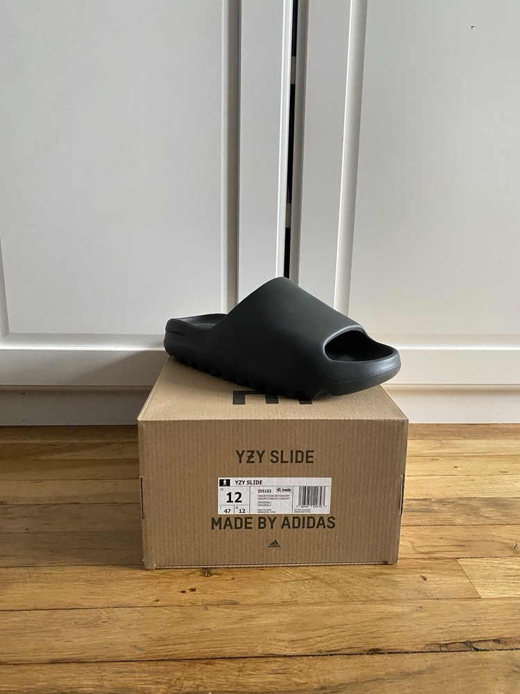 Size 12 - Adidas Yeezy Slide Dark Onyx  (100% AUTHENTIC FAST | FREE SHIPPING)