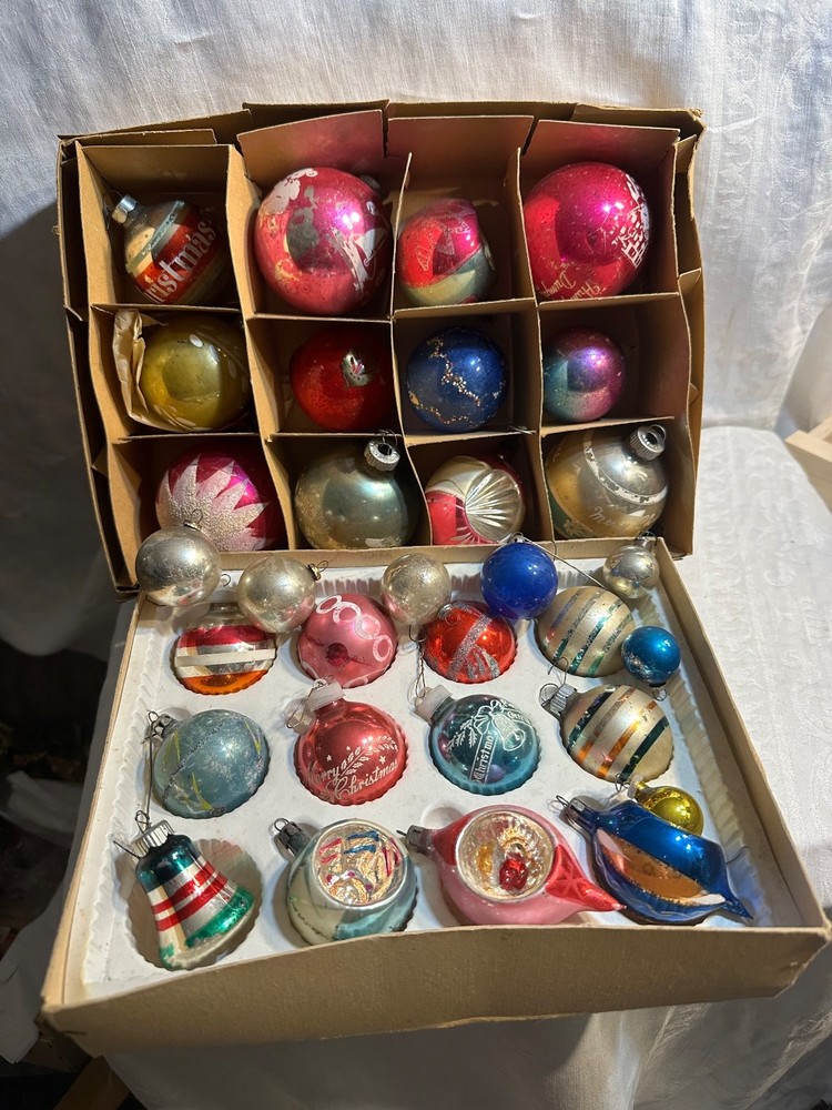 31 Vintage Mercury Glass ornaments various shapes/sizes/Brands offers welcome