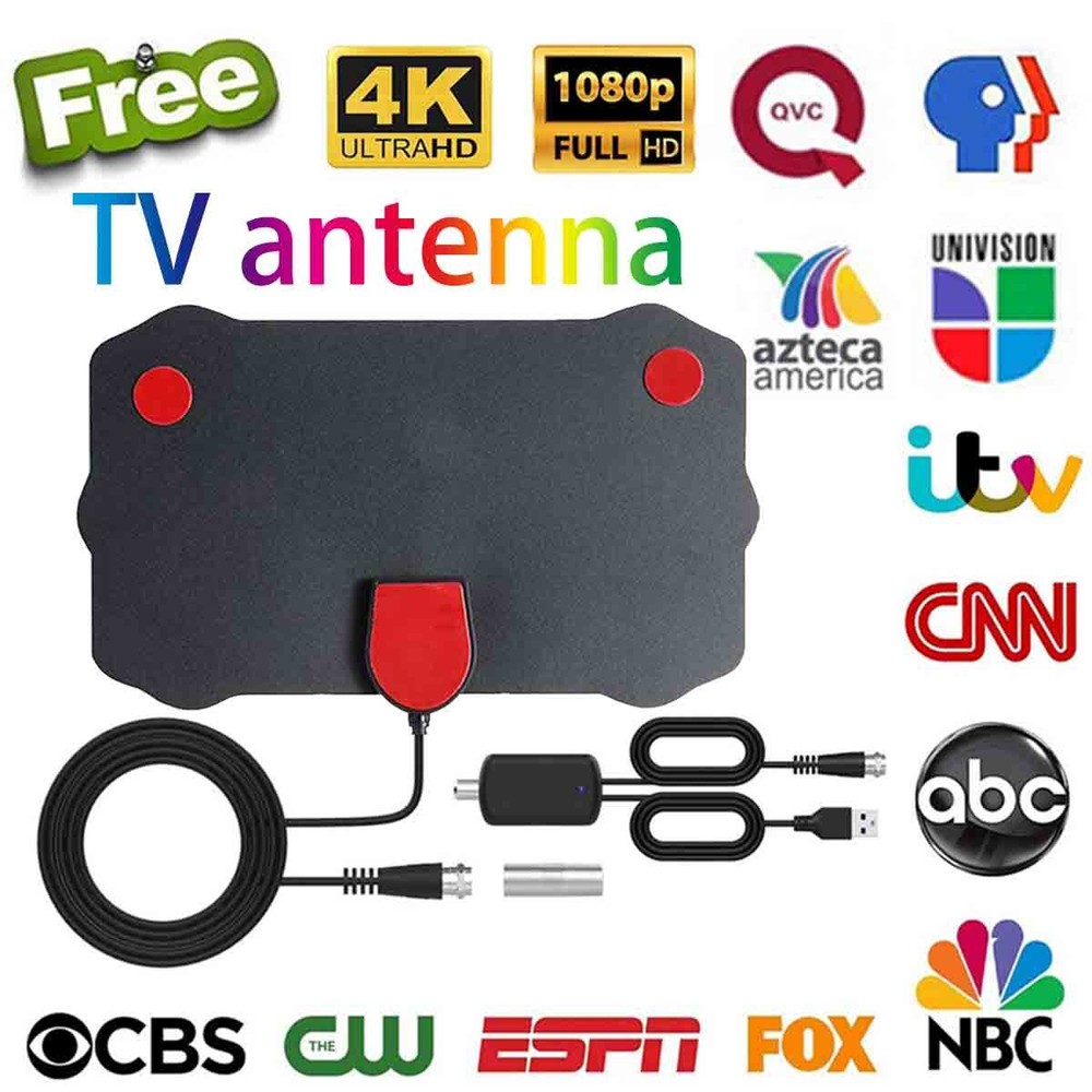5000 Miles Range TV Antenna Digital HD Antena Indoor HDTV 1080P 4K 13ft Cable