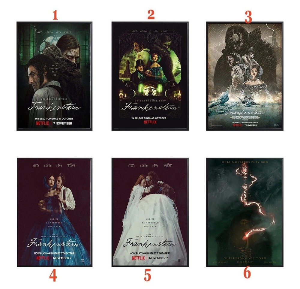 Frankenstein 2025 Guillermo Del Toro Gothic Horror Collection Poster