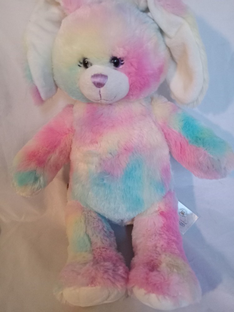 Tye Dye Bunny Plush/Stuffed Animal 16in 2012 BAB Pastel White Paw/Ear Retired