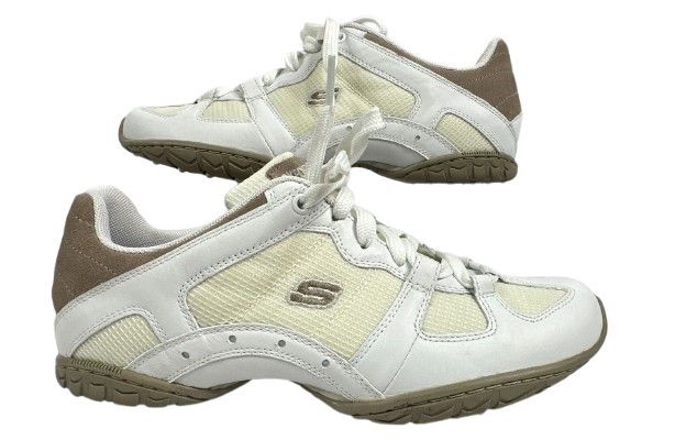 SKECHERS Running White & Brown Athletic Shoe Women 7.5