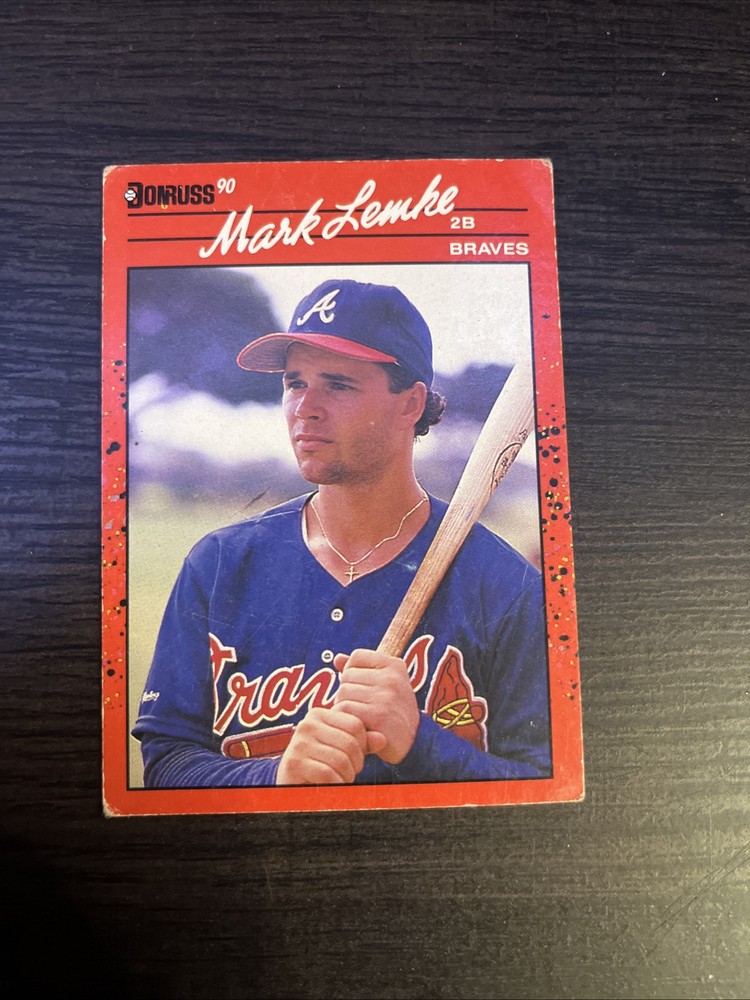 1990 Donruss Mark Lemke Braves #624 Error Card Yellow Loop Top