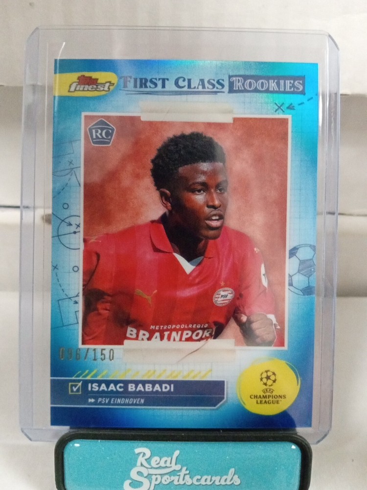 2023-24 Topps Finest UEFA Isaac Babadi Blue Refractor /150 First Class Rookie