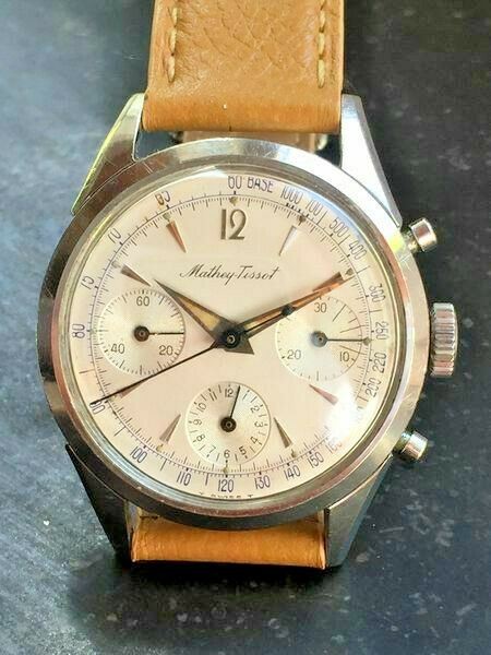 Ultra Rare Mathey Tissot Screw Back Case Chronograph Valjoux 72 Pre Daytona