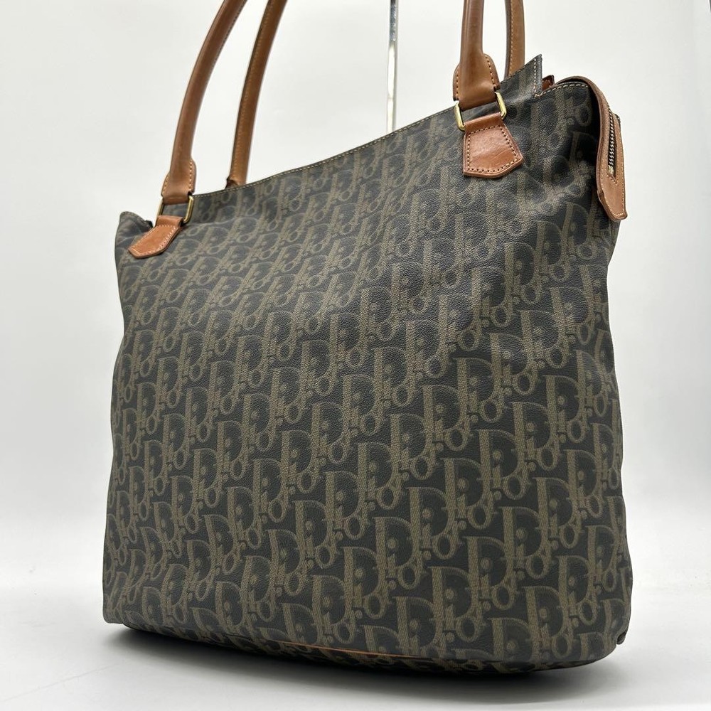 Dior Oblique Khaki PVC Leather Tote Bag