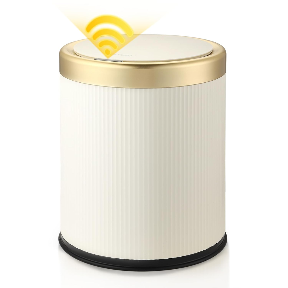 Touchless 2.8 Gallon Motion Sensor Bathroom Trash Can - White