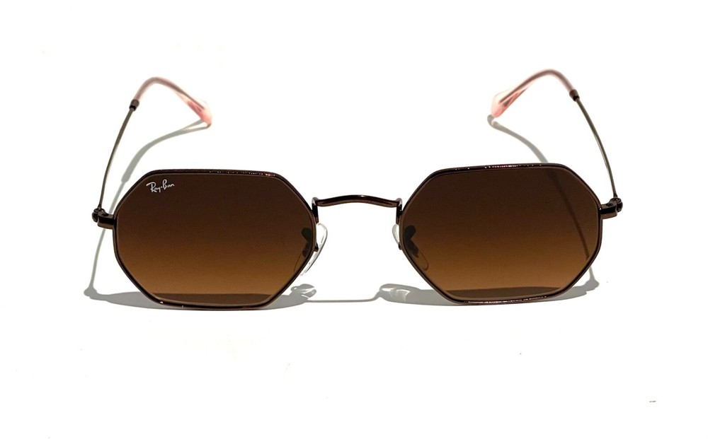 Ray-Ban Octagonal RB3556N 9069A5 Brown Gradient Lens with Copper Frame 53mm