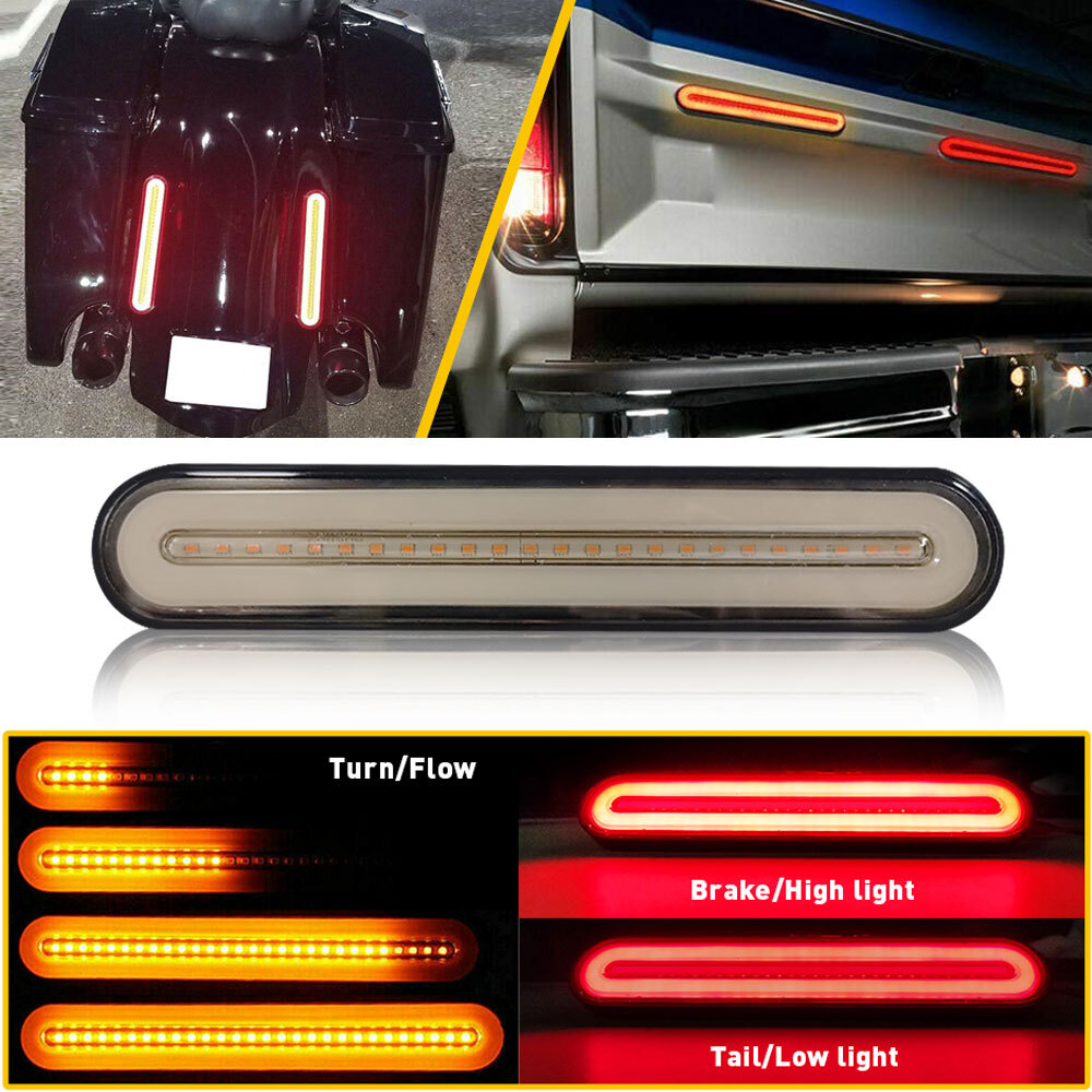 28 LED Flowing Reverse Stop Brake Turn Signal Rear Tail Light Truck Trailer RV