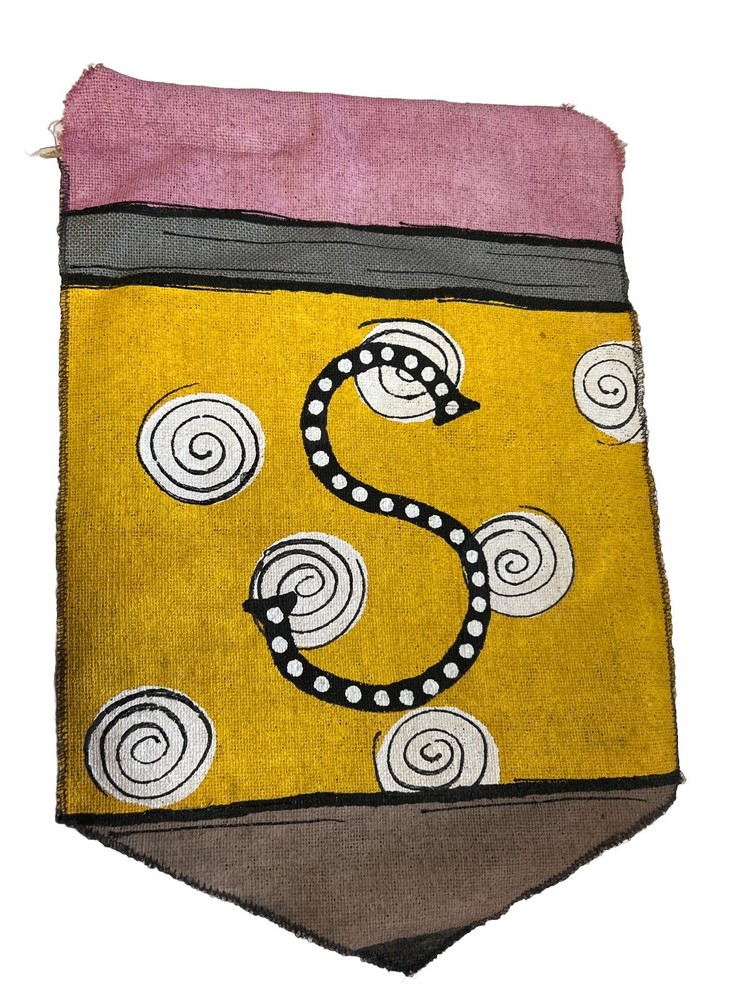 Teacher Pencil Door Hanger Monogram (S) 22 X 14.5” Hand-painted Jute Wall School