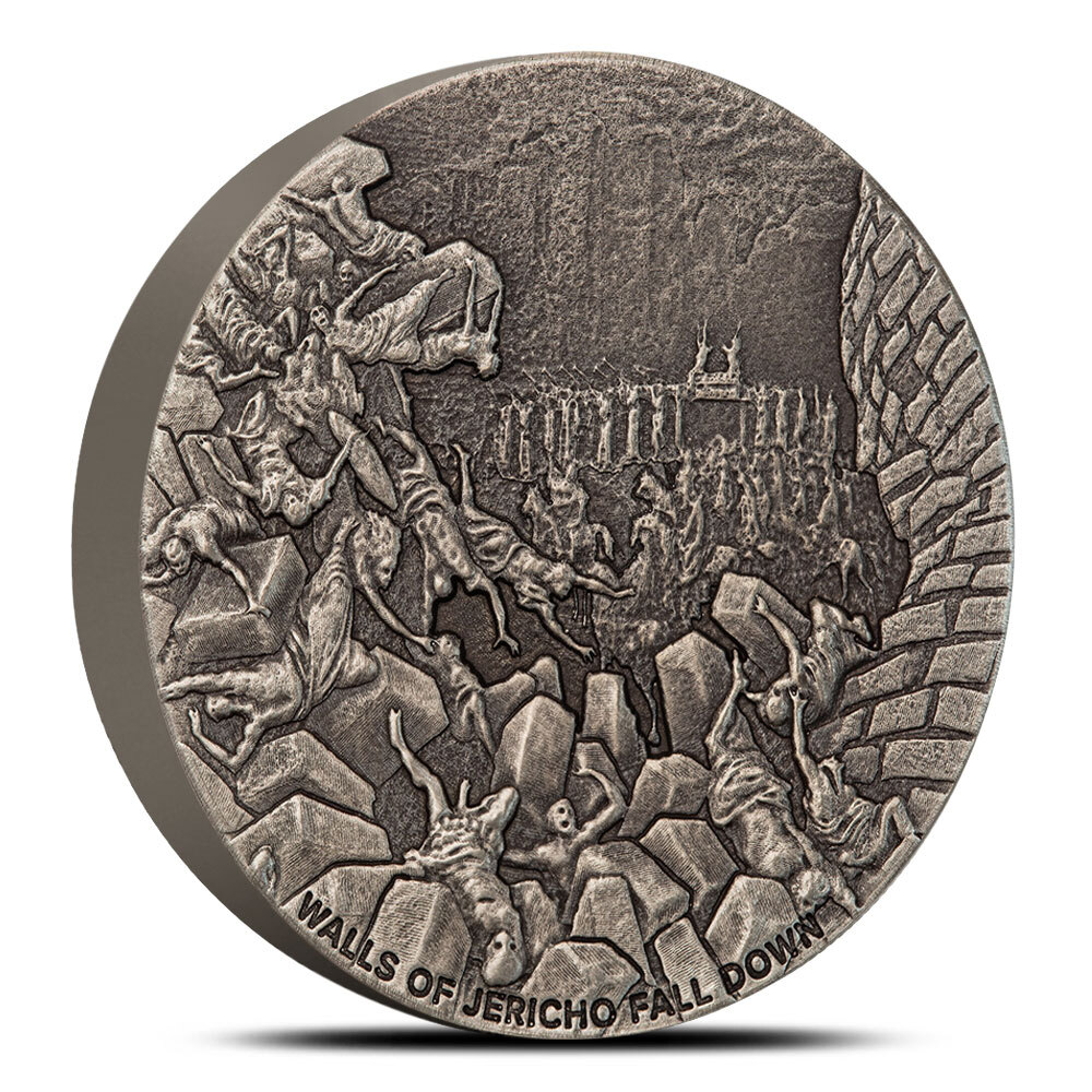 2024 2 oz Walls of Jericho Fall Down Biblical Silver Coin Series (New)