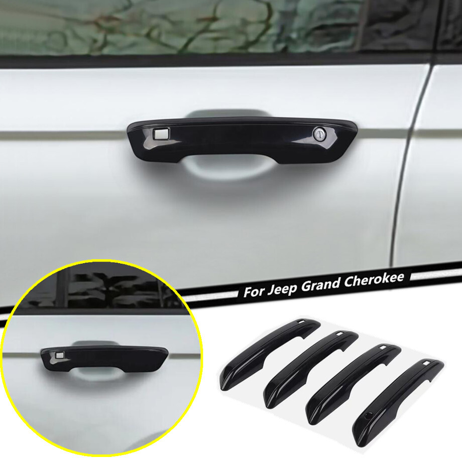 Car Door Handle Trim Cover For Jeep Grand Cherokee 22-24 Accessories Gloss Black