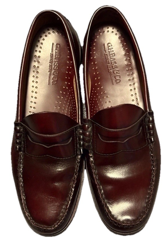 G. H Bass Larsons Weejuns Penny ￼Loafers Classic 10EE Men Wine Ox Blood Burgundy