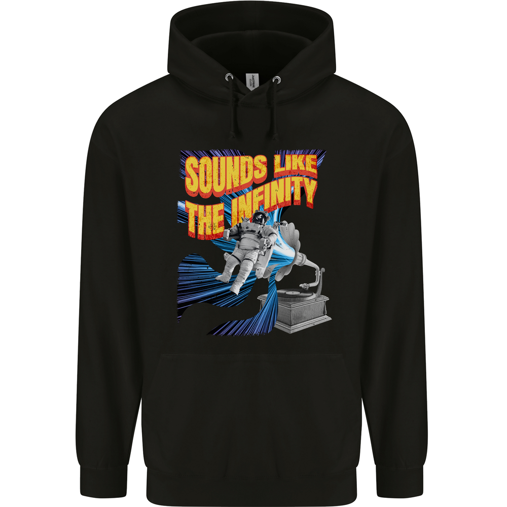 Gramophone Spaceman Astronaut Music DJ Mens 80% Cotton Hoodie