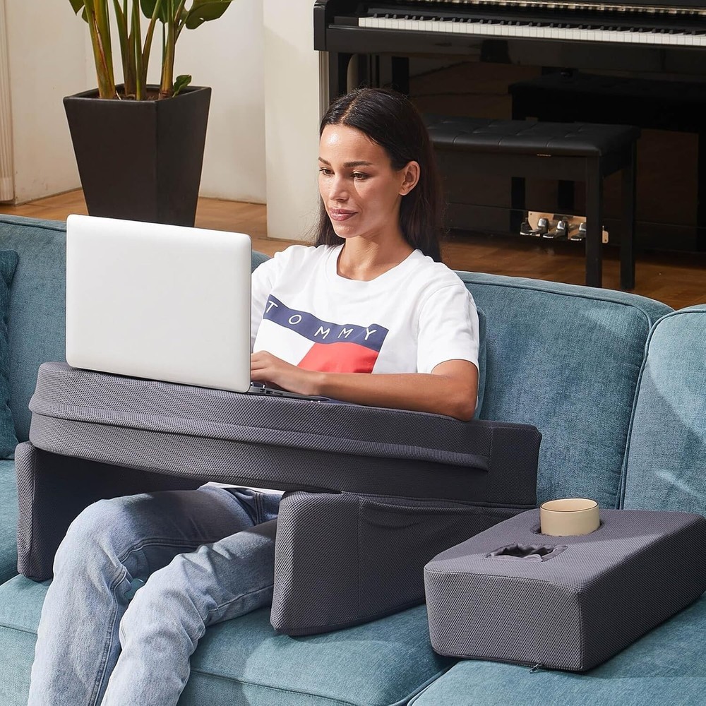 Ergonomic Memory Foam Lap Desk with Cup Holder – Perfect for Couch Relaxation