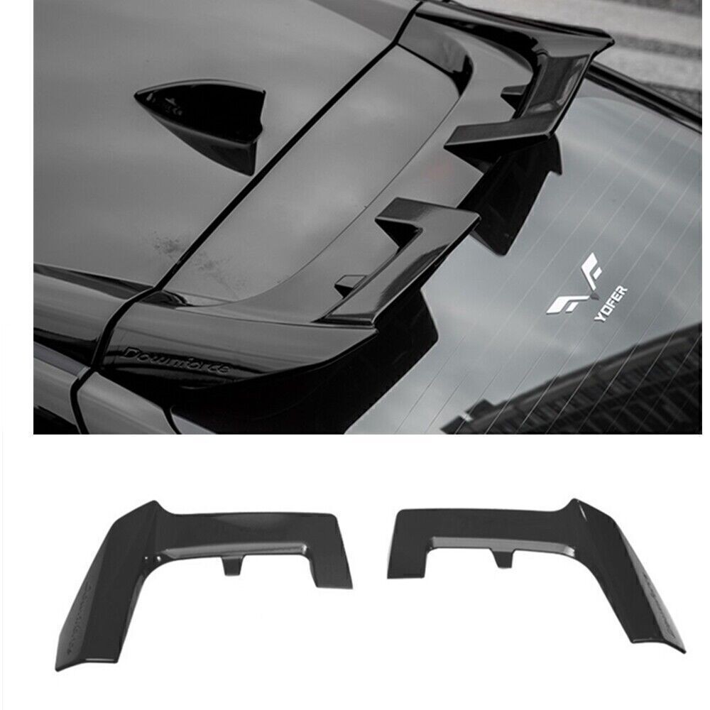 2pcs Rear Roof Spoiler Wing Lip Cover Trim For Honda Civic Hatchback 2017-2021