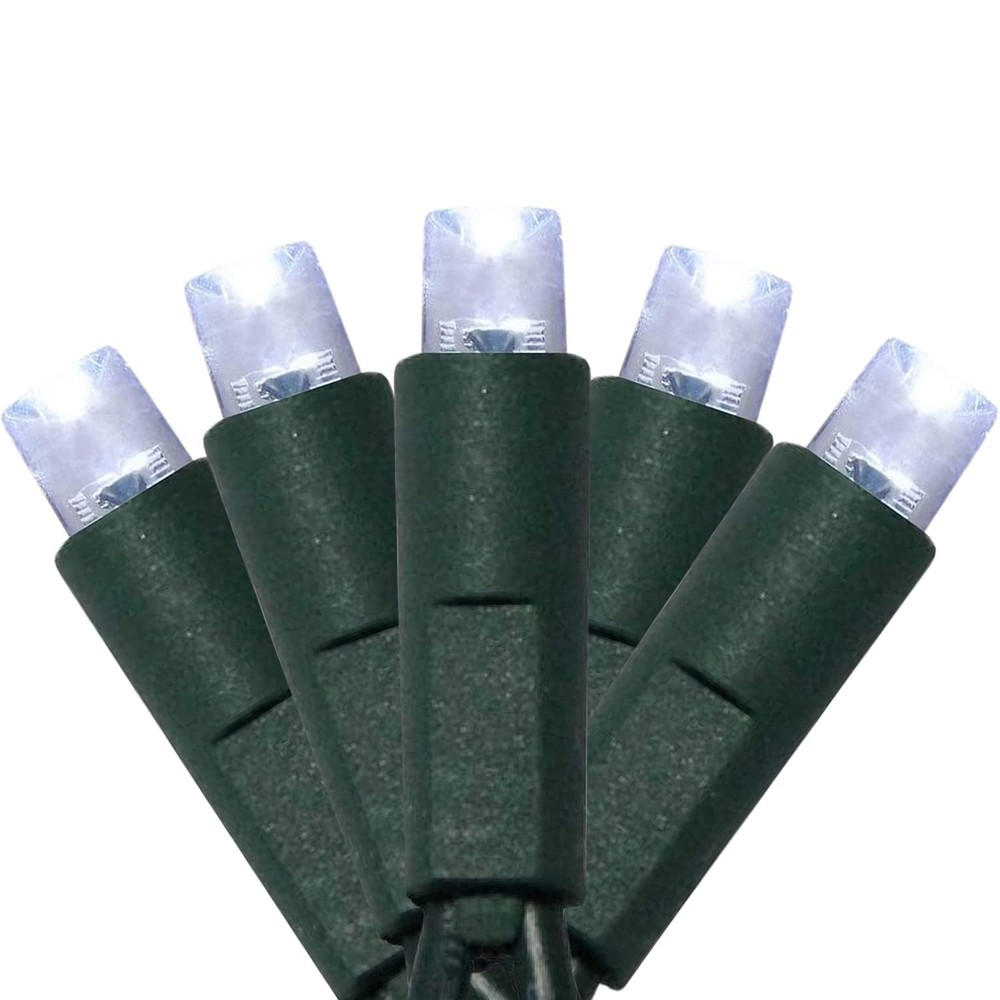 UL Listed 50-Count 5MM Wide Angle White LED Christmas Lights for Outdoor Mini String Decor