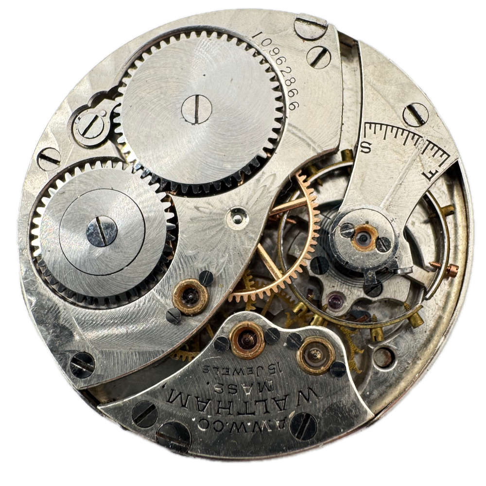 Antique 1901 Waltham 15 Jewel Hunter Pocket Watch Movement Seaside USA