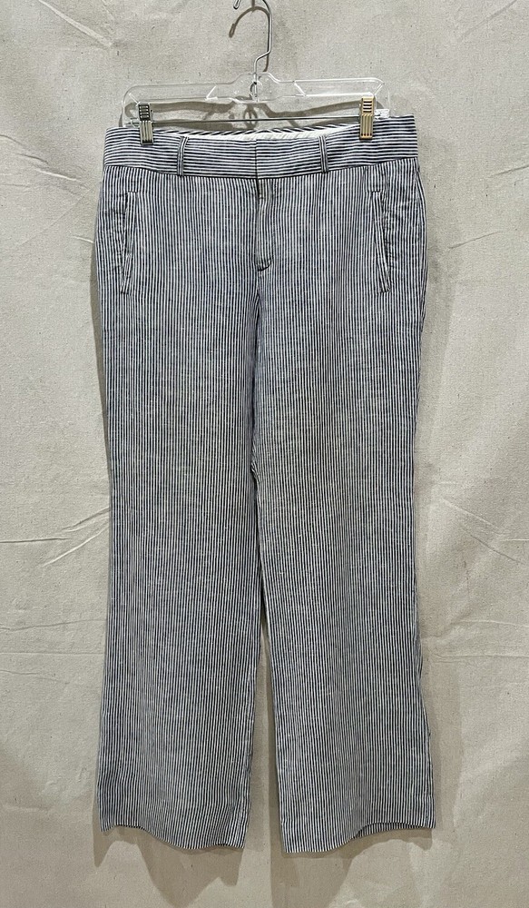 Banana Republic Martin Fit Seersucker Linen Pants Sz 8 in Classic Trouser 718
