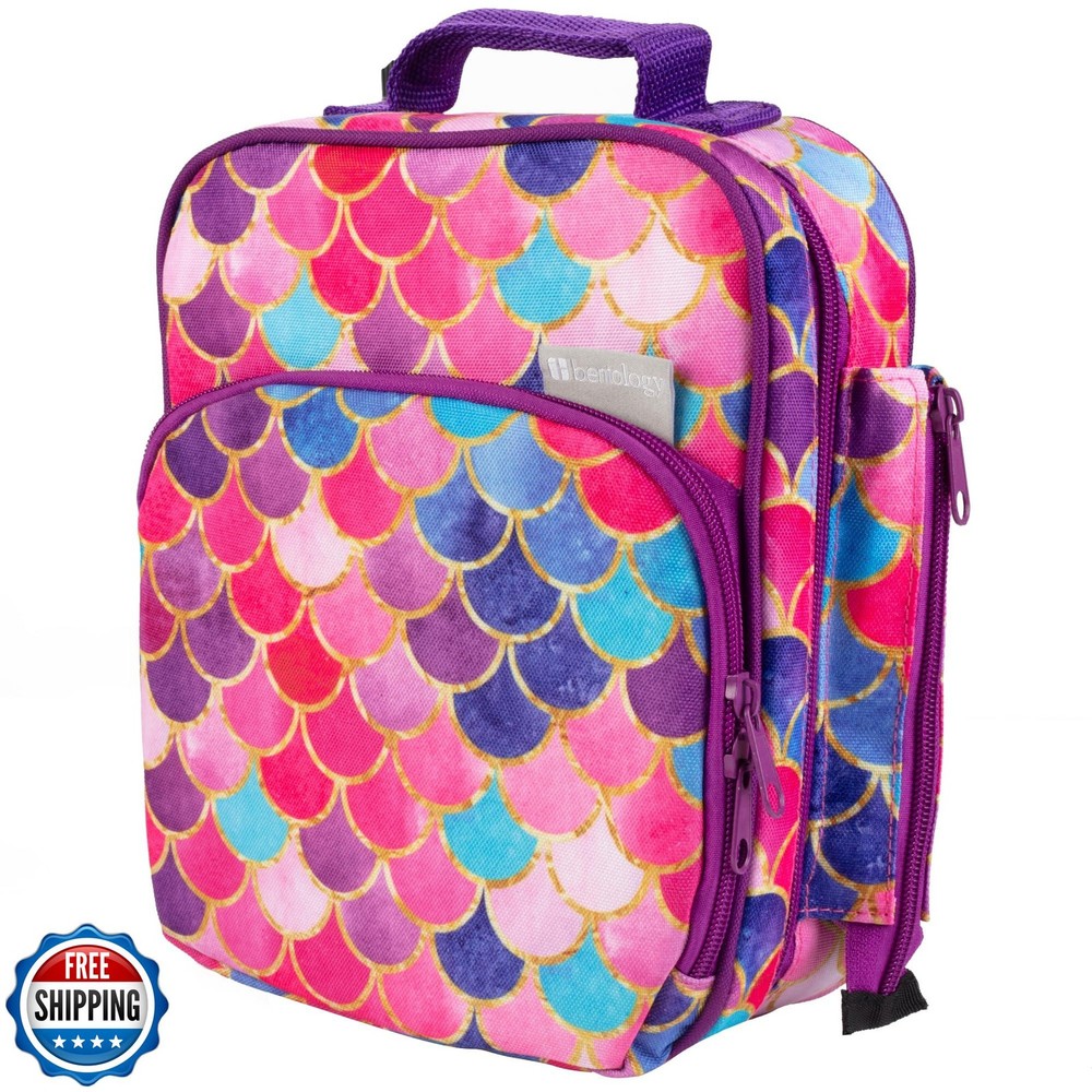 Bentology Insulated Lunch Bag for Boys with Snack Pocket and Water Bottle Holder