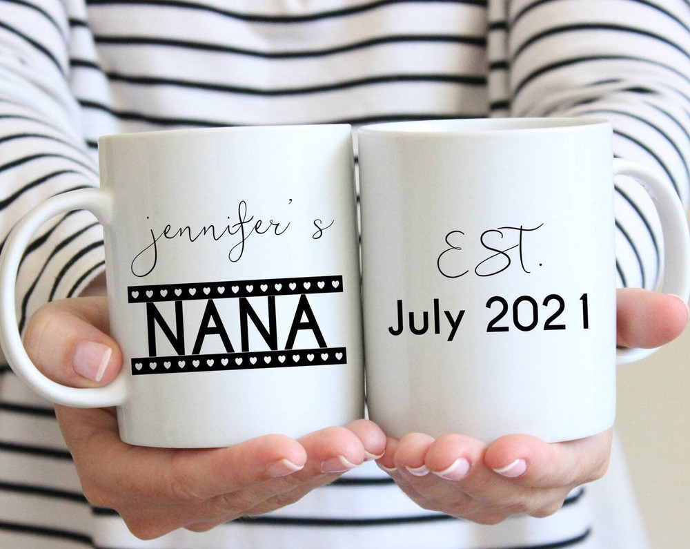 Name Personalized Nana Est 2021 Coffee Mug Nana Gift Ideas For Grandma To Be