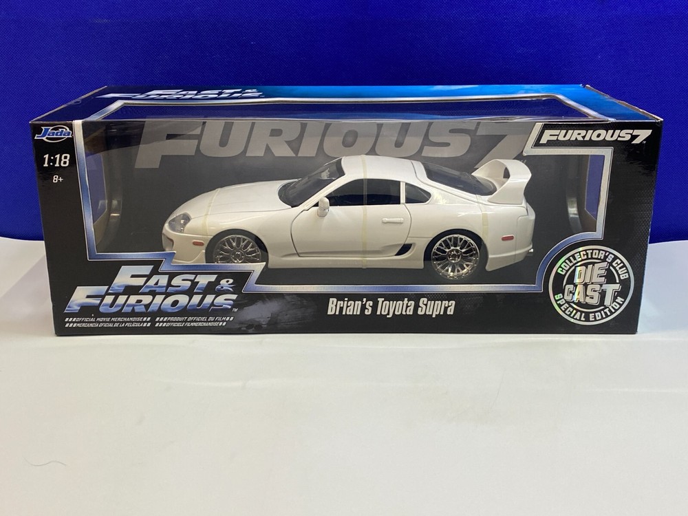 JADA 1/18 SCALE FAST & FURIOUS BRIAN'S WHITE TOYOTA SUPRA FURIOUS 7