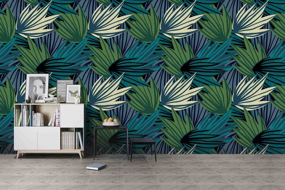 3D Leaves Watercolor Pattern Wall Murals Wallpaper Murals Wall Sticker 2