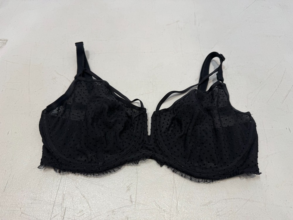 NEXT Bra Underwired Nonpadded Polka Dot Lace Full Cup Bra Size 34DD Black