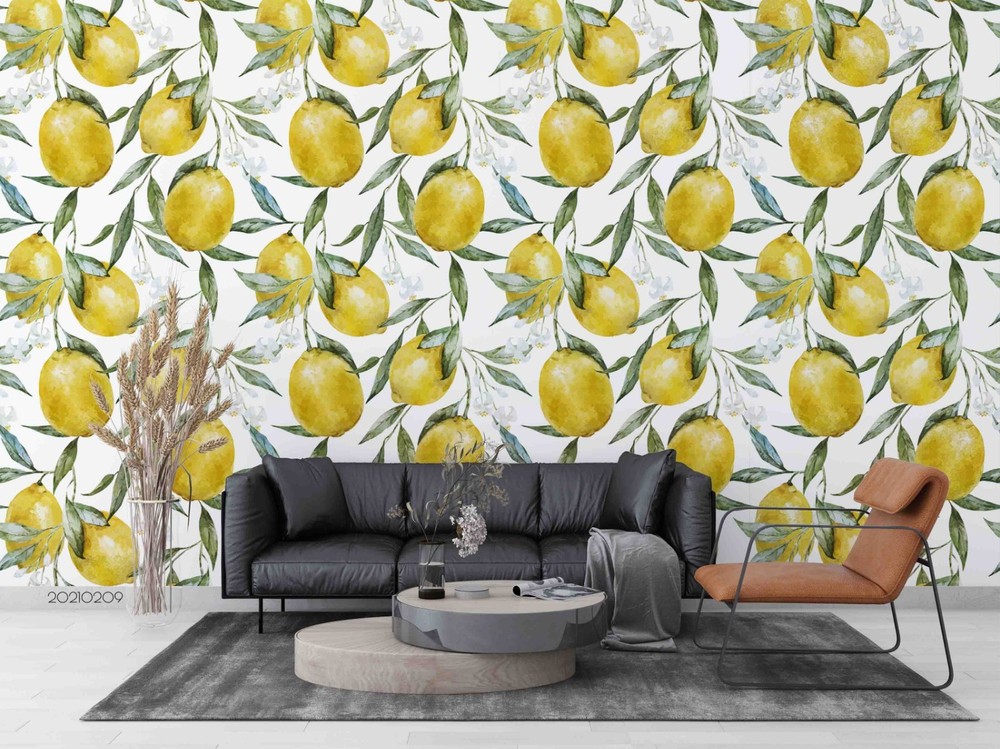 3D Fruit Lemon Pattern Wall Murals Wallpaper Murals Wall Sticker