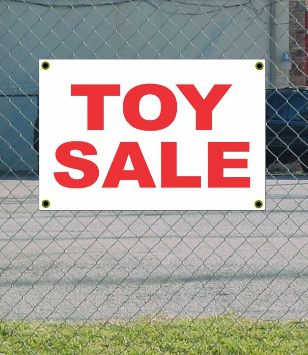 2x3 Red & White Toy Sale Banner NEW Discount Price Free Shipping