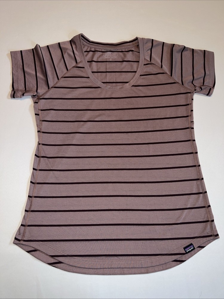Patagonia Women's Capilene Cool Trail Shirt Size S Mauve Striped