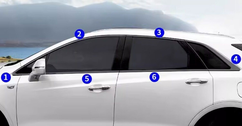 2017-2025 Cadillac XT5 Black Stainless Side Window Sill Molding Cover