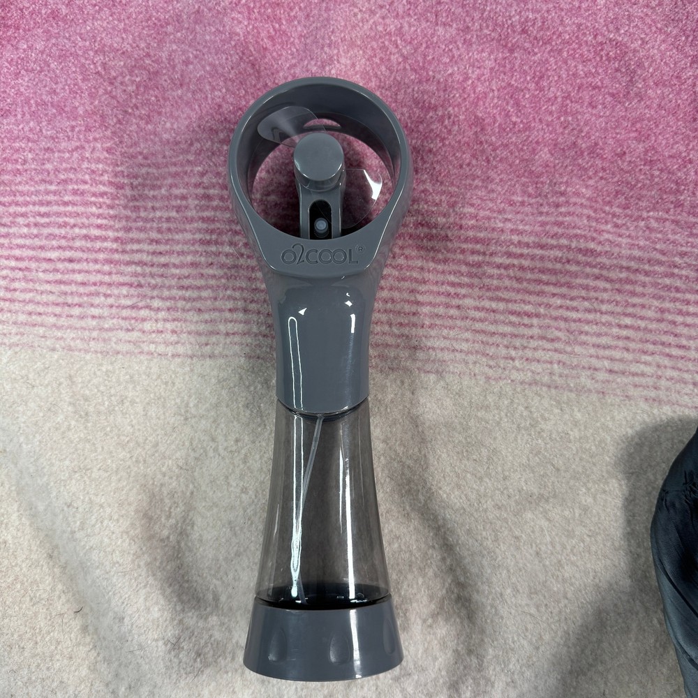 O2COOL Deluxe Handheld Water Misting Fan Gray – Battery Powered FML0001