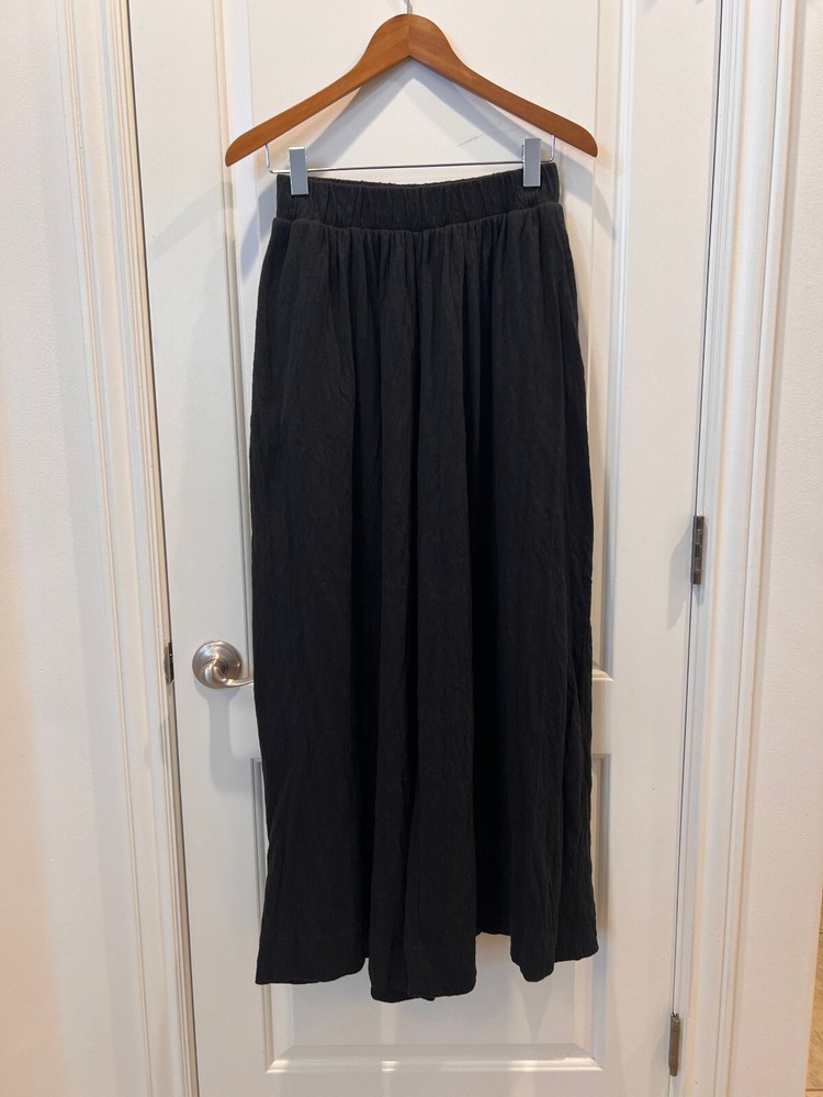 Free People Beach Pull On Wide Leg Palazzo Pants Black Elastic Waist~~ Size XS