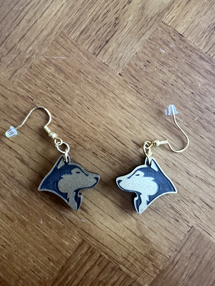 Fashion Earrings - Husky Dog - Hook style - Light weight