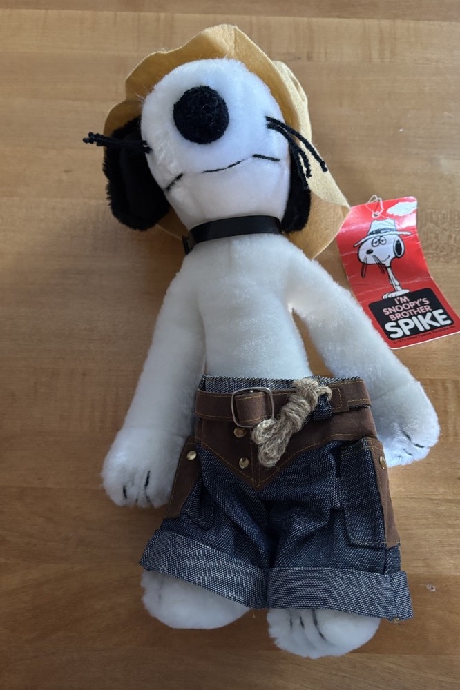 Vintage 70s Snoopy Brother Spike 12 Inch Plush Stuffed Animal Peanuts Toy