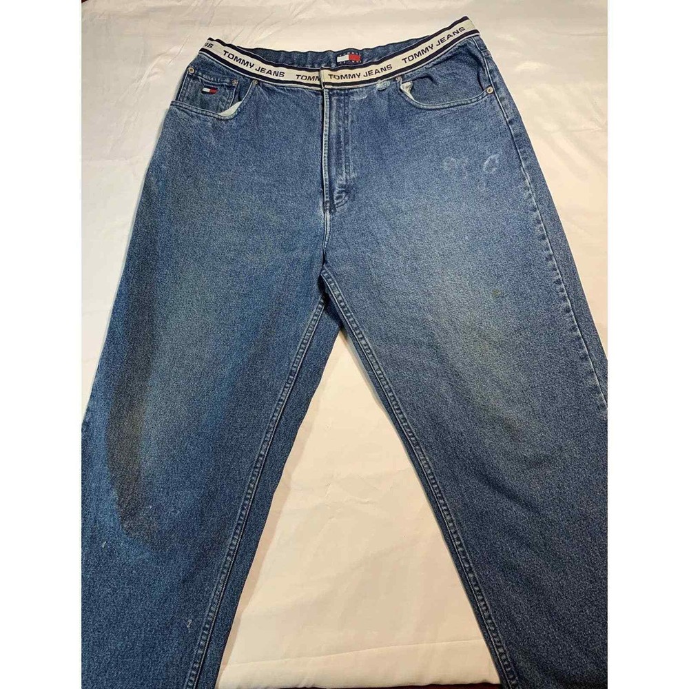 Vintage Tommy Hilfiger Jeans 38x32 Waist Spell Out 90s Y2k Jeans