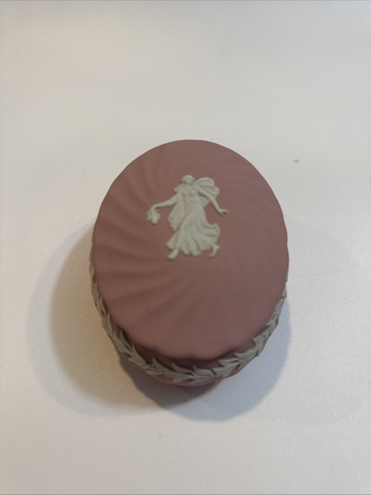 Vintage Wedgwood Pink Jasperware Dancing Hours Trinket Box