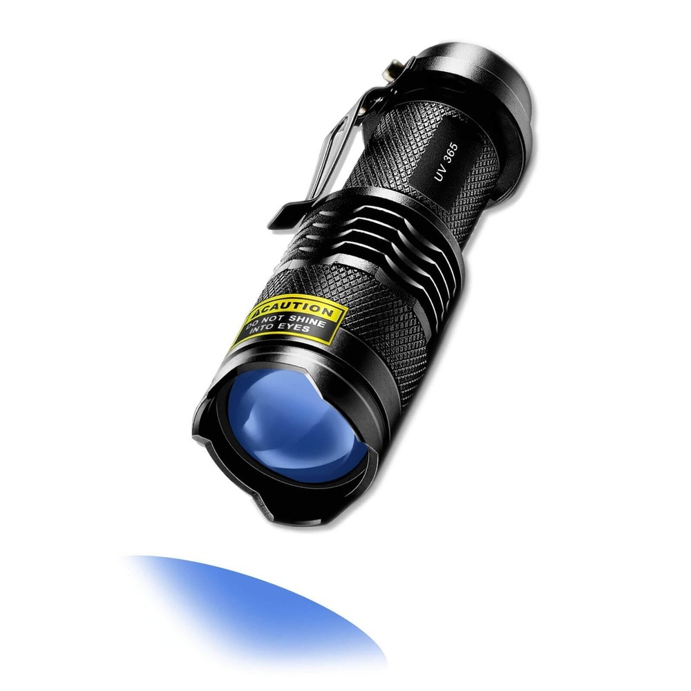 Mini UV Flashlight 365nm – Lightweight Portable Zoomable for Detection