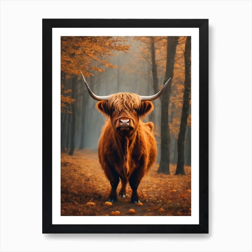 Highland Cow 24 Art Print Framed Wall Art Poster Canvas Print Picture