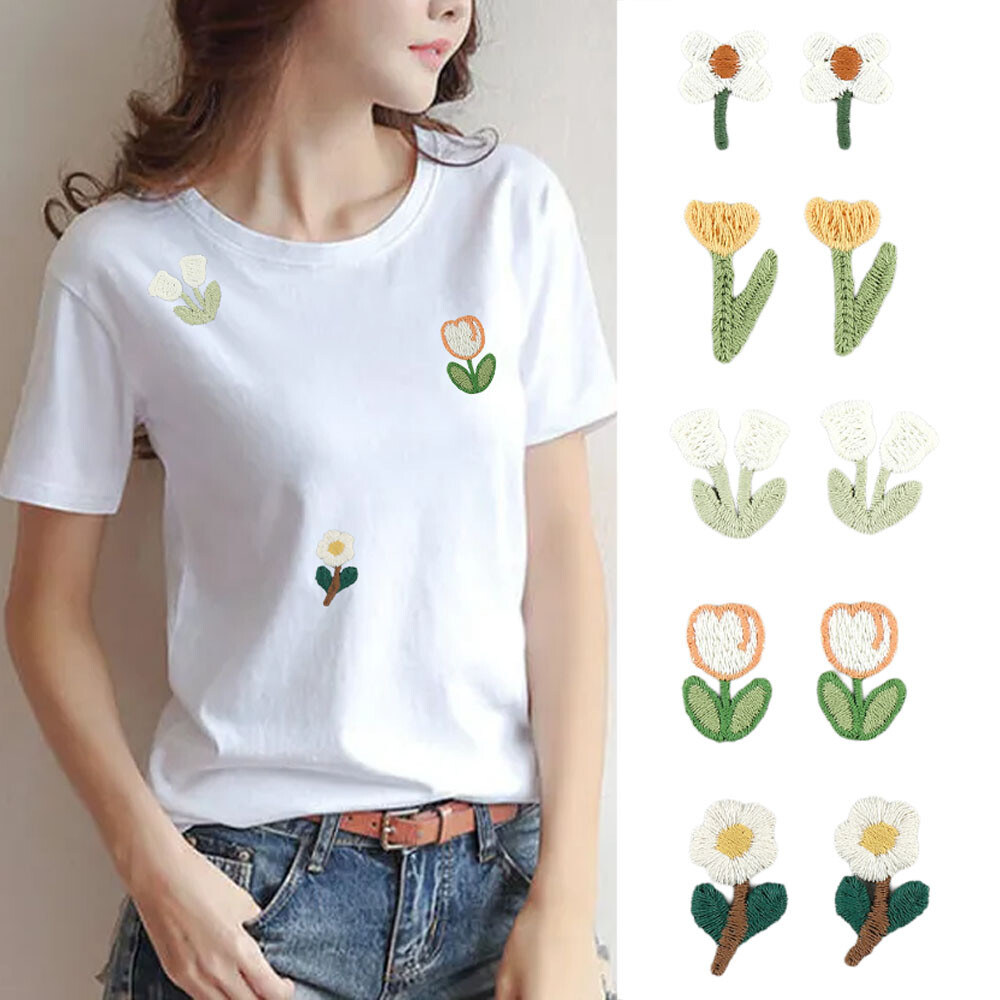 Embroidery Flower Patches Clothing Accessories Sewing Supplies Various Shap