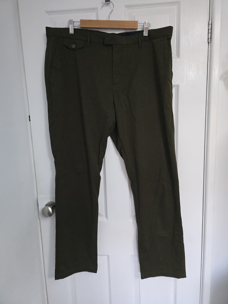 Ted Baker Mens Slim Fit Khaki Green Chinos Waist Size 38