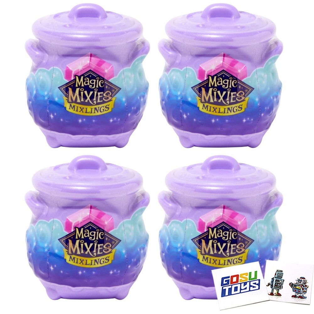 Mixies Mixlings Series 1 Collector's Cauldron 4-Pack + 2 Gosutoys Stickers  